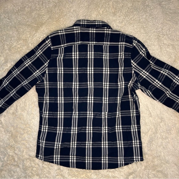 Hollister button down shirt white and blue plaid pattern size large brand new - Picture 2 of 5